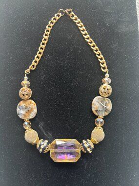 Gold-tone Beaded Chunky Necklace